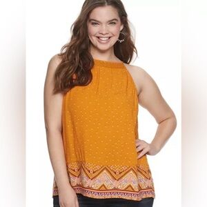 Mudd Women's Mustard Sleeveless Blouse